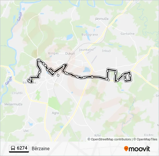 Автобус 6274: карта маршрута