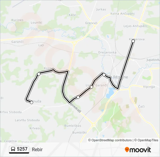 Автобус 5257: карта маршрута
