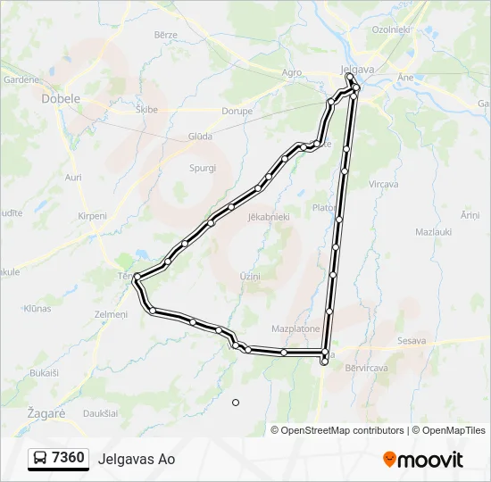 Автобус 7360: карта маршрута