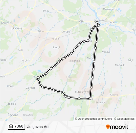 Автобус 7360: карта маршрута