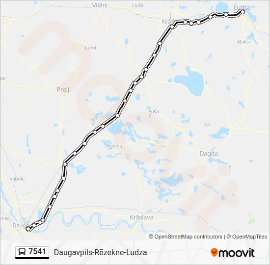 Автобус 7541: карта маршрута