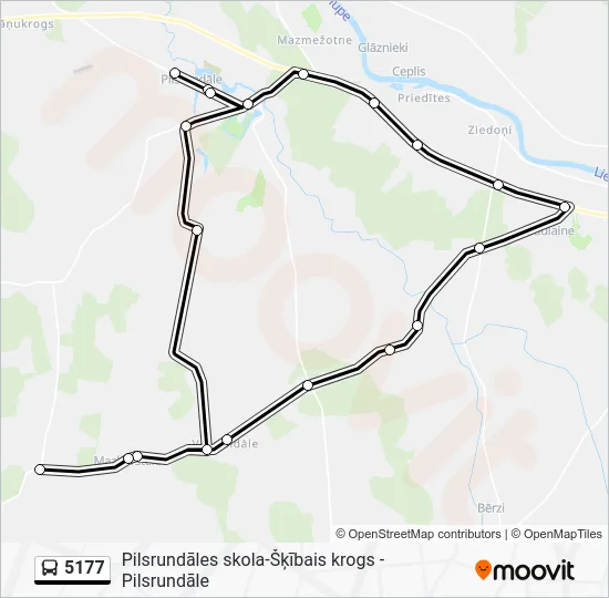Автобус 5177: карта маршрута