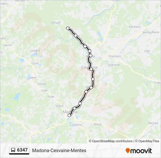 Автобус 6347: карта маршрута