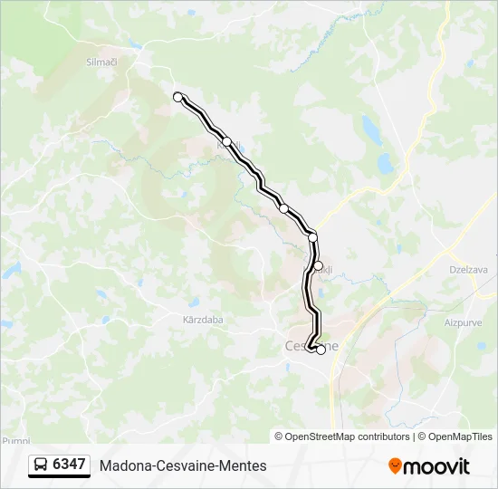 Автобус 6347: карта маршрута