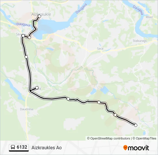Автобус 6132: карта маршрута