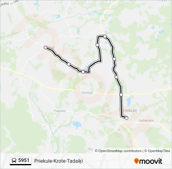Автобус 5951: карта маршрута