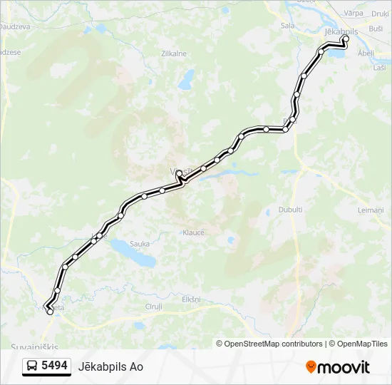 Автобус 5494: карта маршрута