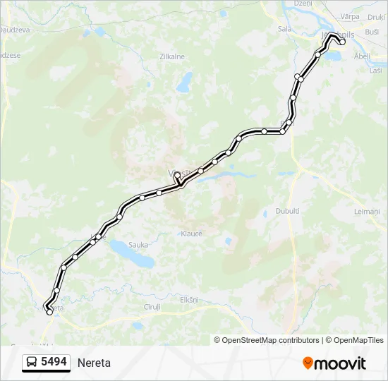 Автобус 5494: карта маршрута