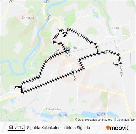 Автобус 3113: карта маршрута