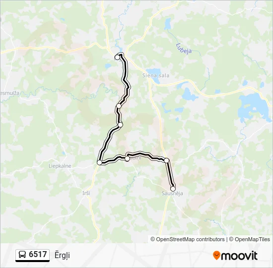 Автобус 6517: карта маршрута