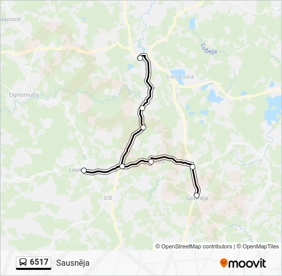 Автобус 6517: карта маршрута