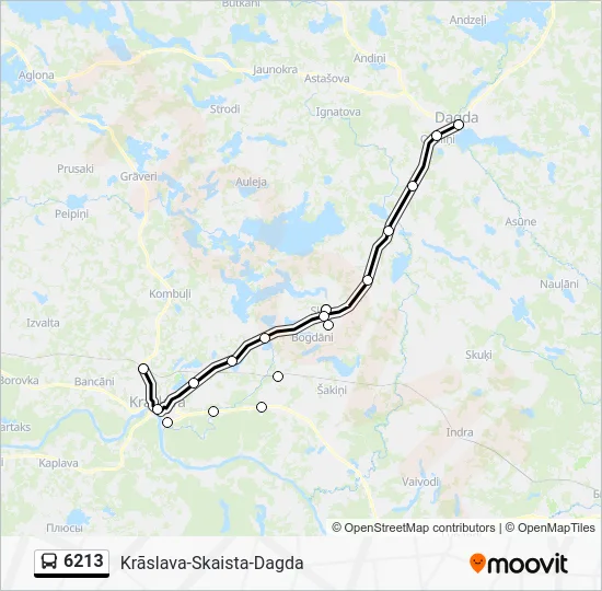 Автобус 6213: карта маршрута