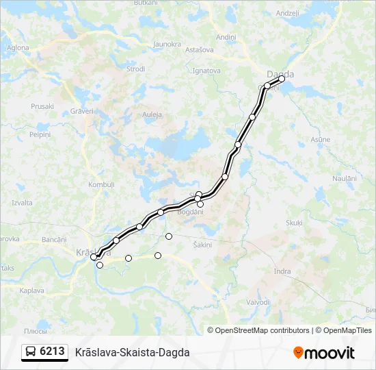 Автобус 6213: карта маршрута
