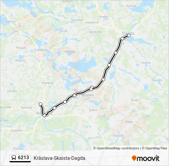 Автобус 6213: карта маршрута