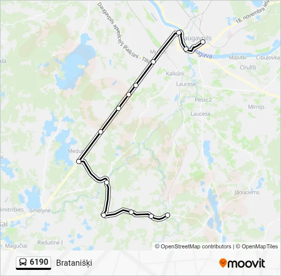 6190 Bus Line Map