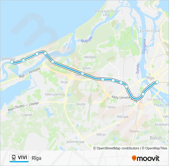 Поезд VIVI: карта маршрута