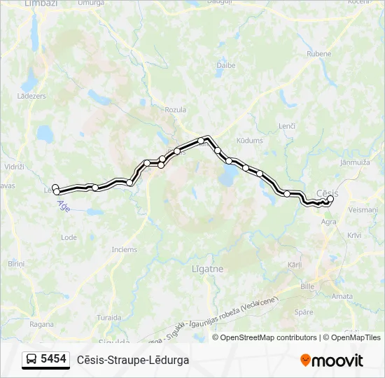 5454 Bus Line Map