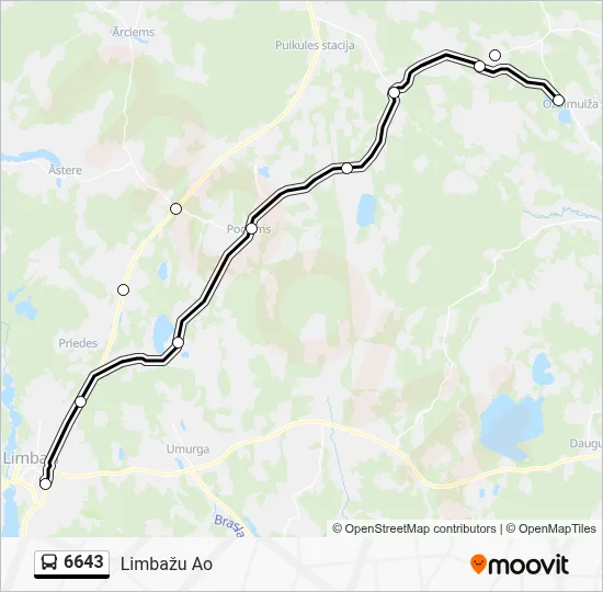 6643 Bus Line Map