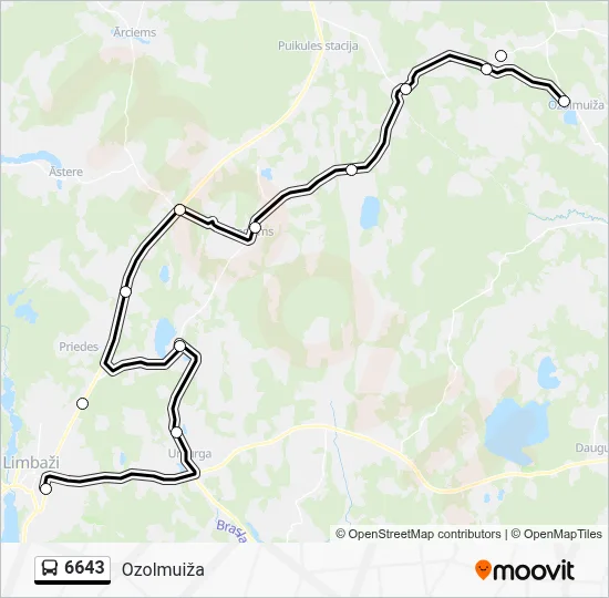 6643 Bus Line Map