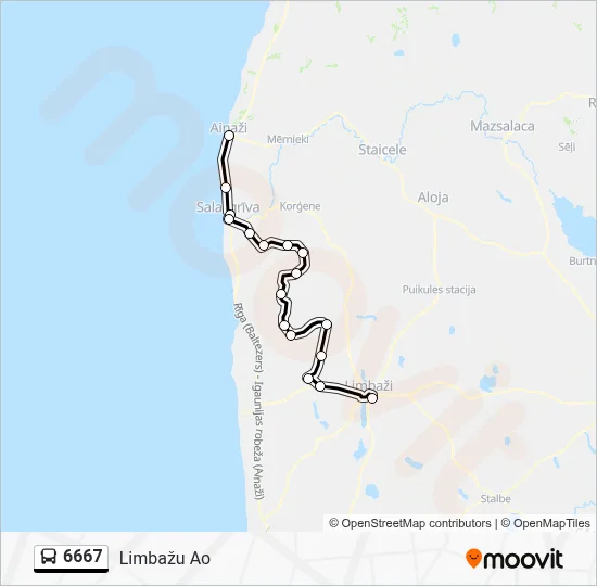 6667 Bus Line Map