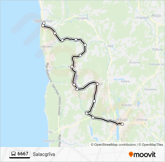6667 Bus Line Map