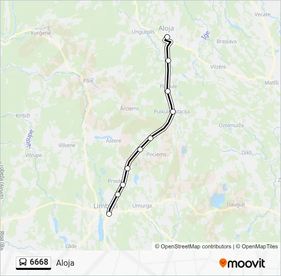 6668 Bus Line Map