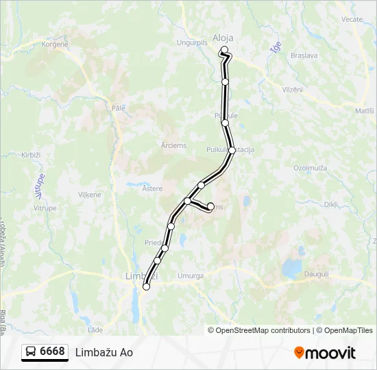 6668 Bus Line Map