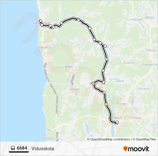 6684 Bus Line Map