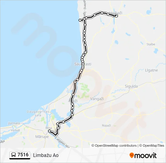 7516 Bus Line Map