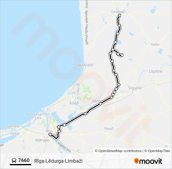 7660 Bus Line Map