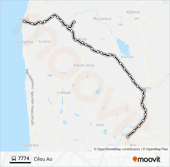 7774 Bus Line Map