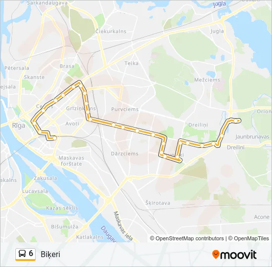 6 Bus Line Map