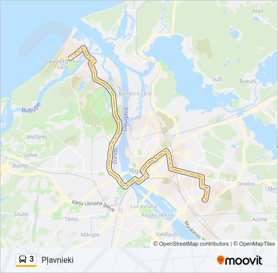Автобус 3: карта маршрута