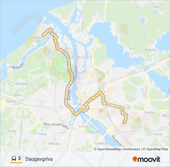 3 Bus Line Map