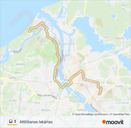 Автобус 3: карта маршрута