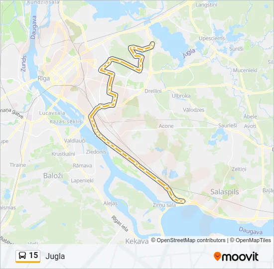 Автобус 15: карта маршрута