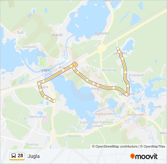 28 Bus Line Map