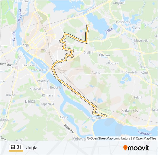 31 Bus Line Map