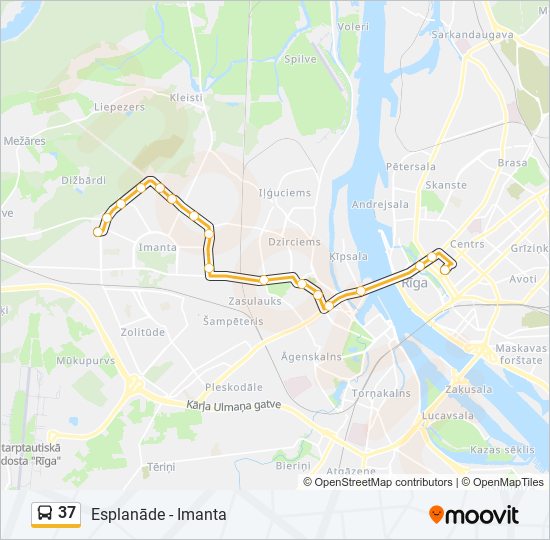 37 bus Line Map