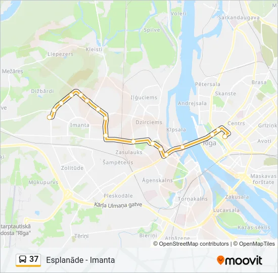 Автобус 37: карта маршрута