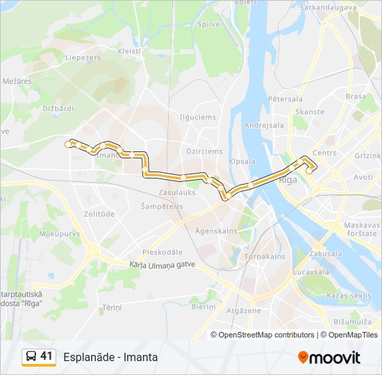 41 bus Line Map