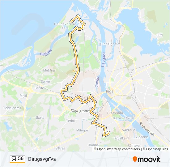 56 bus Line Map