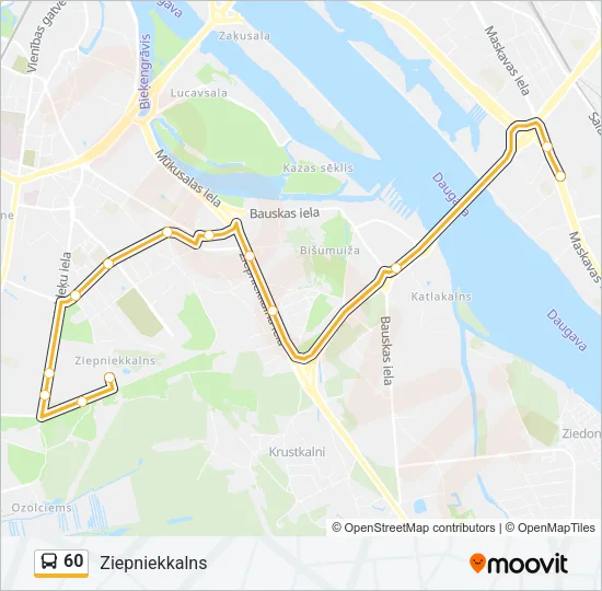 60 Bus Line Map