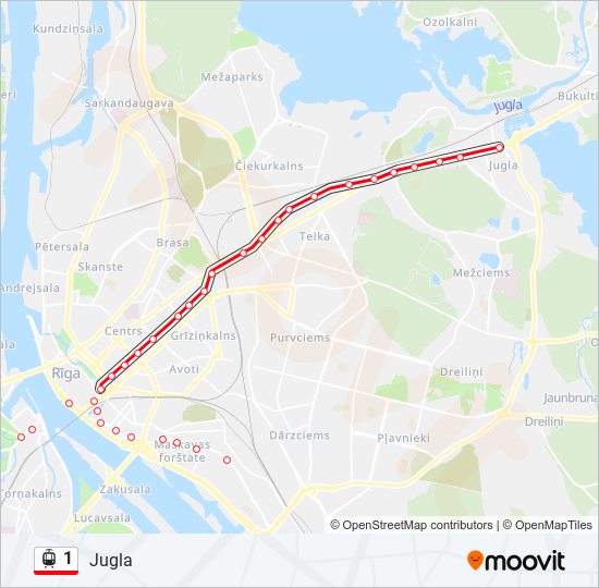 1 Light Rail Line Map