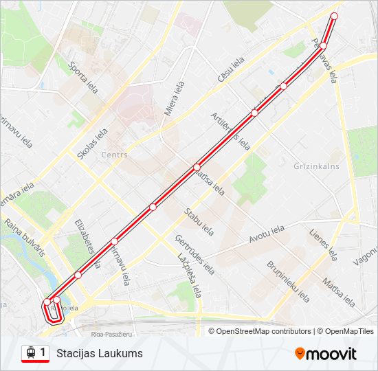 1 Light Rail Line Map