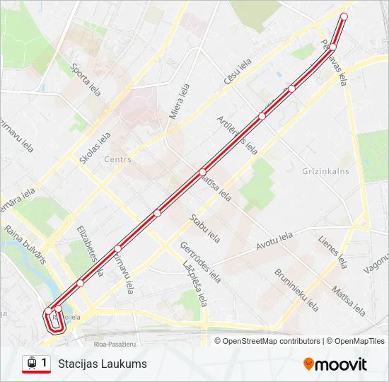 1 Light Rail Line Map