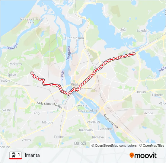 1 Light Rail Line Map