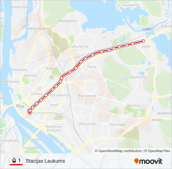 1 Light Rail Line Map