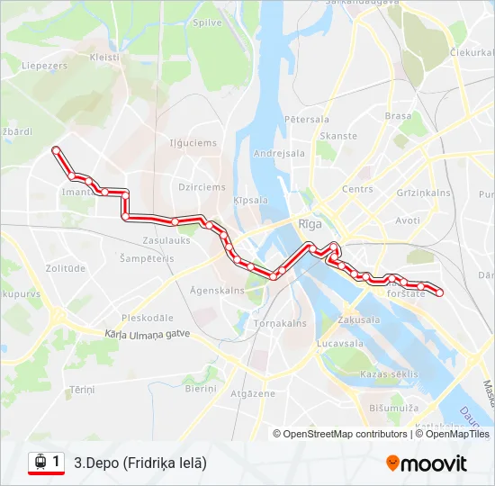 1 Light Rail Line Map