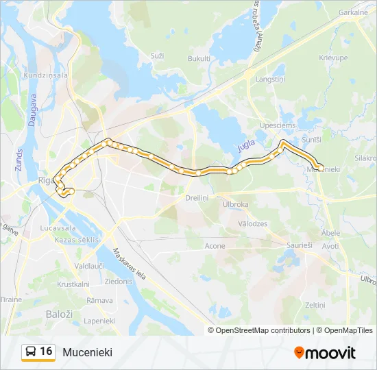 16 Bus Line Map
